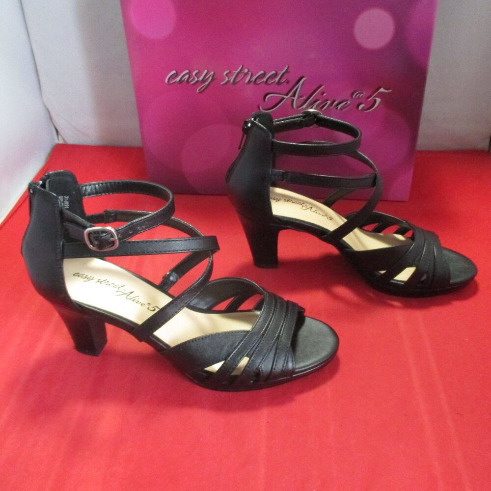 Easy Street Crissa Pointed Toe Stiletto Heel Pumps US Size 8 N - Black #1050